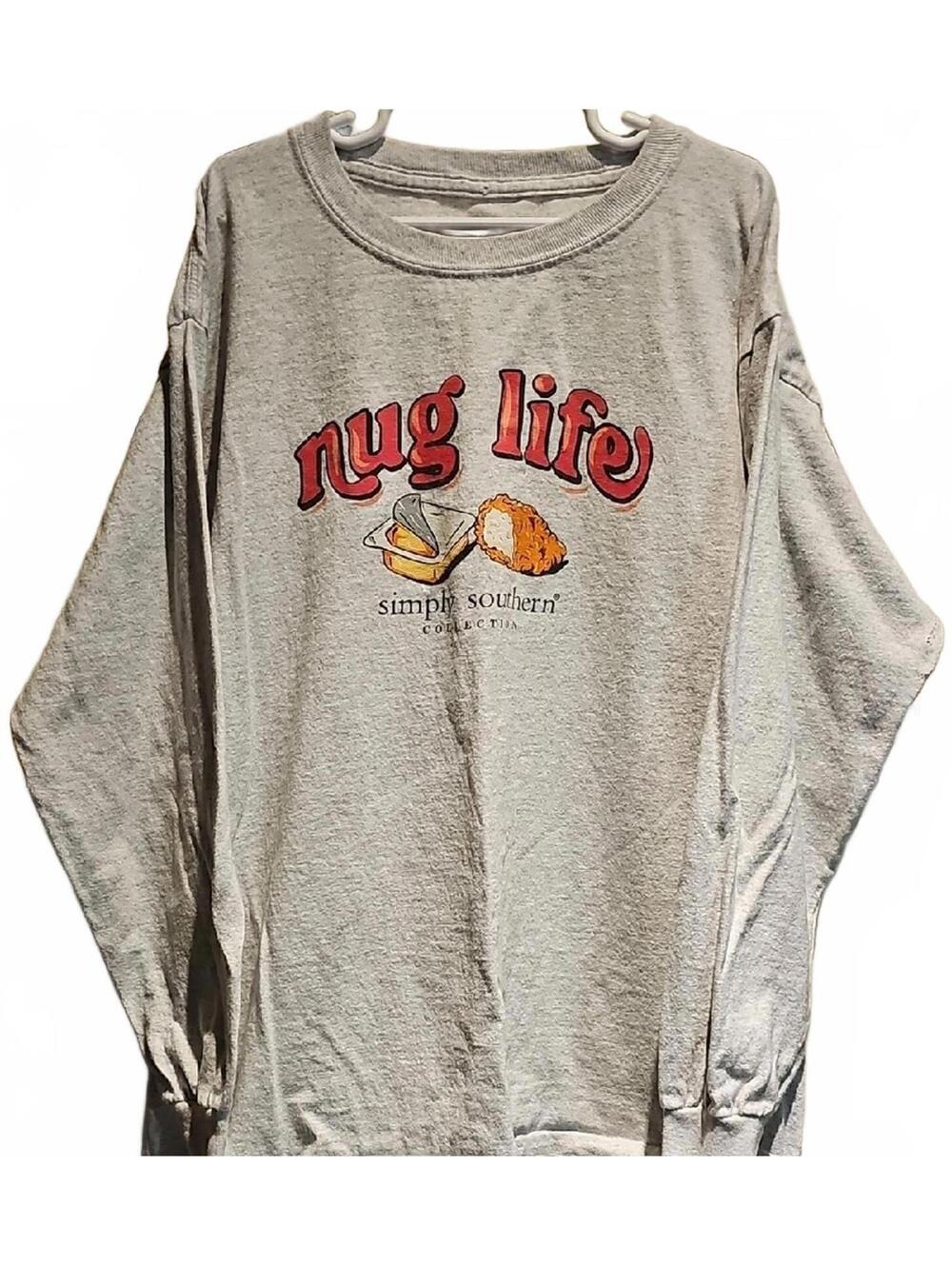 Simply Southern Gray 'Nug Life' Long Sleeve Shirt